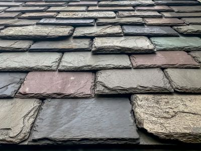 Completed Slate Roof with Decorative Features